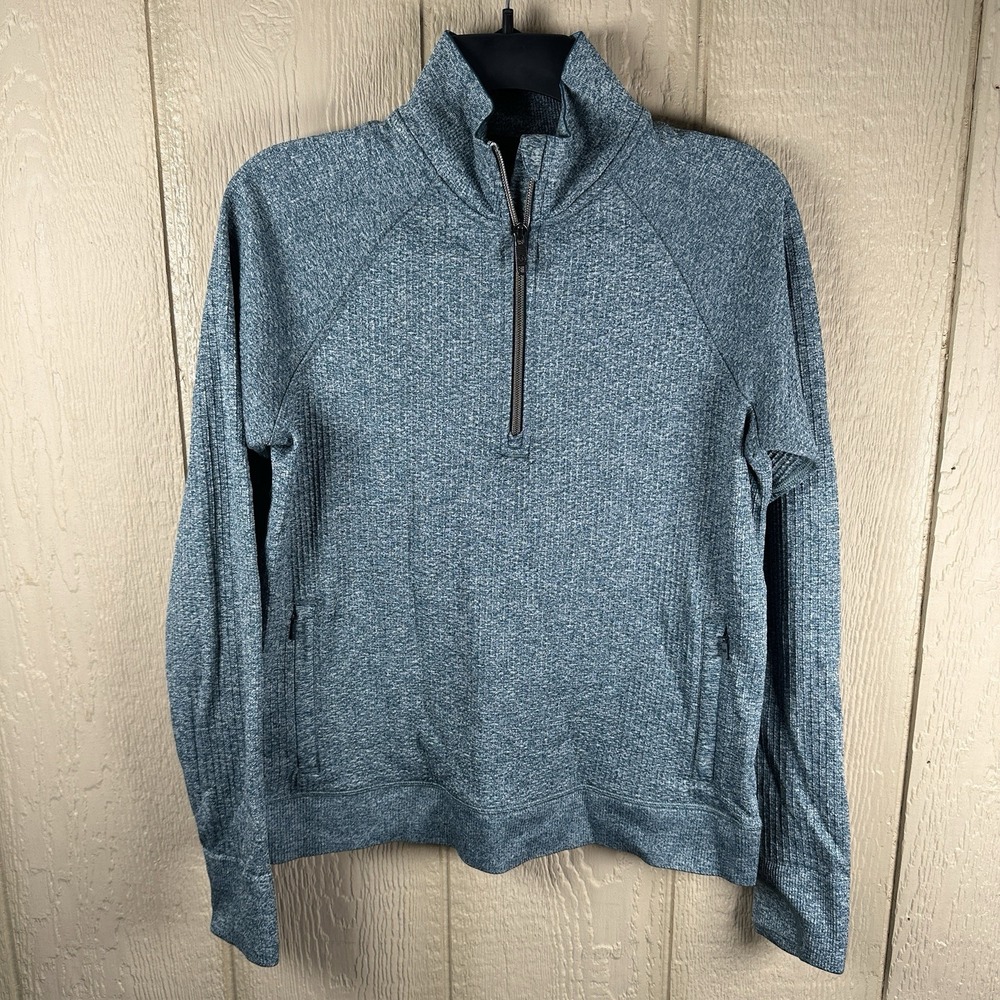 Lululemon Engineered Warmth Half-Zip 1/4 Zip Pullover Women's 8 Teal Blue Active